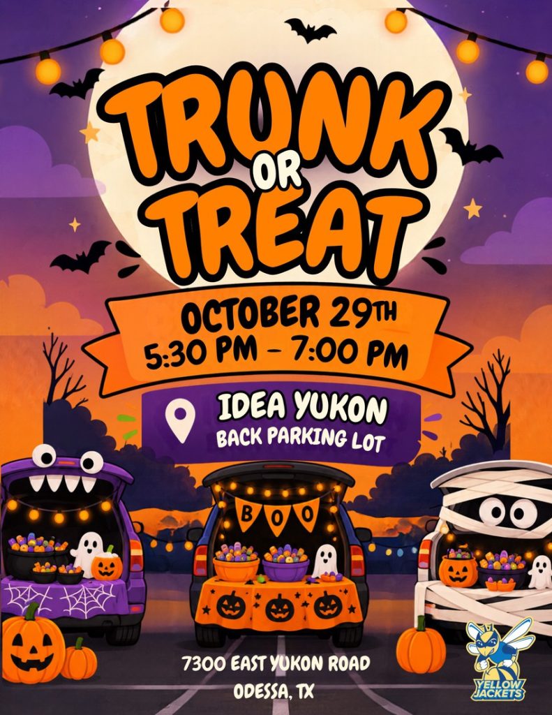 Flyer for Trunk or Treat at IDEA Yukon